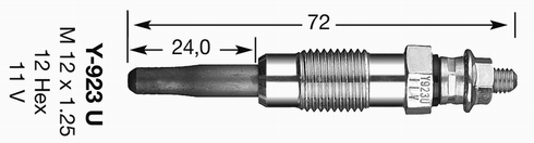Свеча накаливания - 6092 NGK